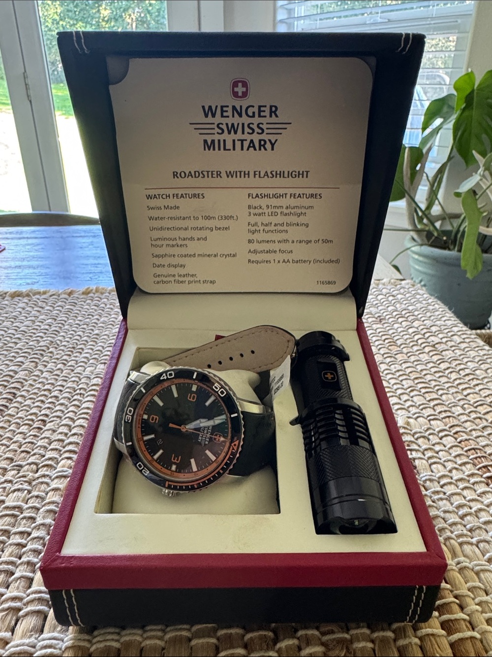 NWT Wenger Swiss Military Watch Set in Black and Orange